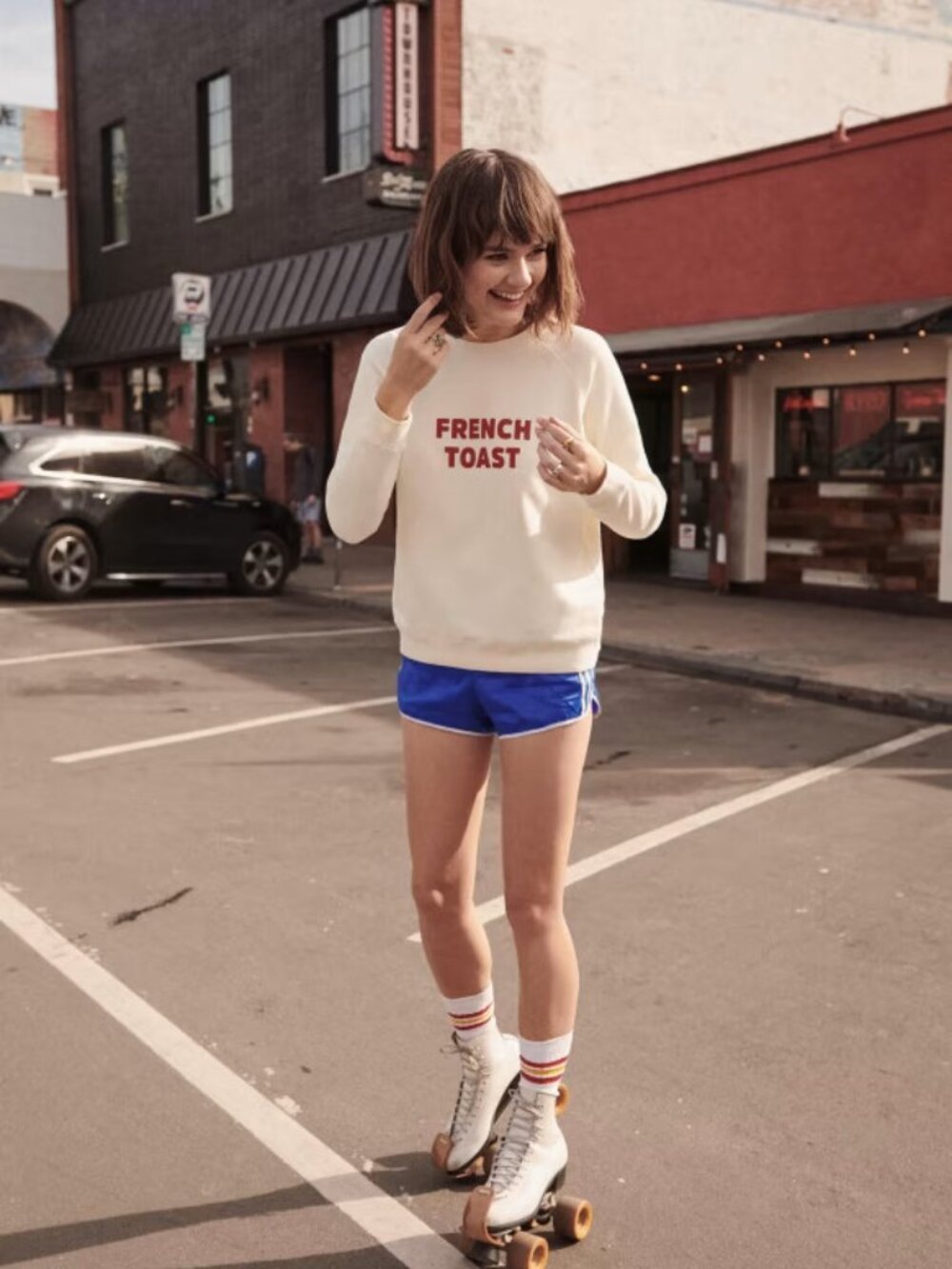 Sezane French Toast organic sweatshirt RARE size small